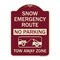 Signmission Snow Emergency Route Tow Away Zone W/ Graphic Heavy-Gauge Aluminum Sign, 24" x 18", BU-1824-22887 A-DES-BU-1824-22887 - alternate 1